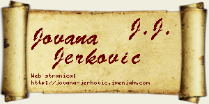 Jovana Jerković vizit kartica